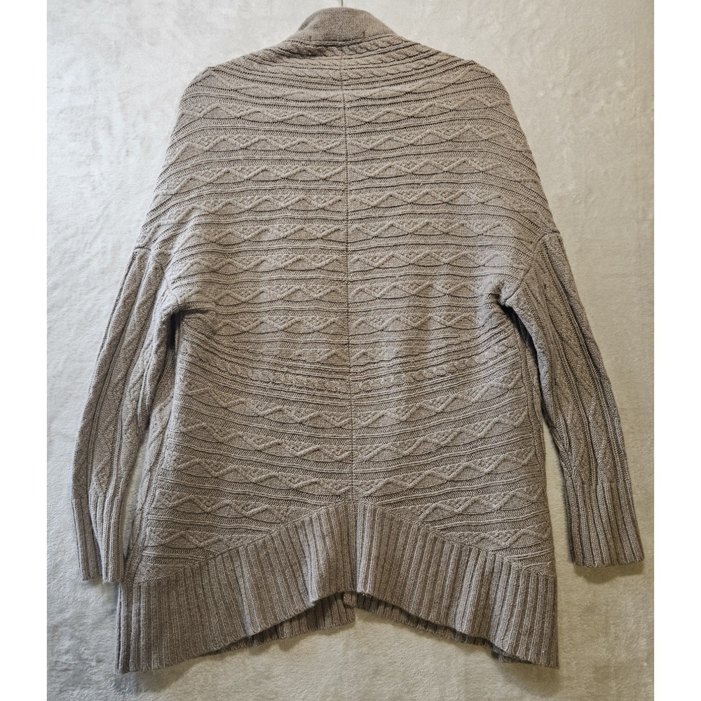 Max Studio Brown Open Cable Knit Cardigan Small Wool Alpaca‎ Blend Grandma Core - Picture 2 of 9